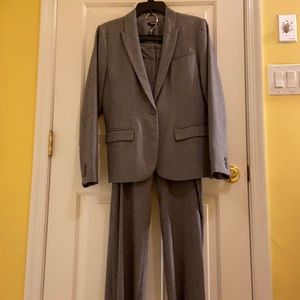 Two piece gray lined suit.